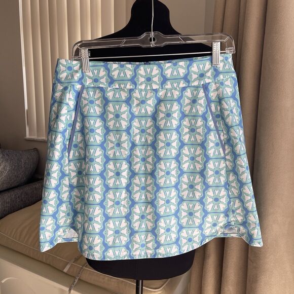 Vineyard Vines Pants - Vineyard Vines Skort Golf Women's 8 Blue Green Back Zip Pocket 2 Front Pockets